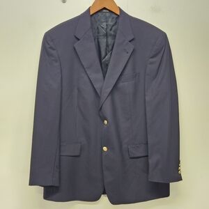 Vintage Hart Schaffner Marx Dillard's Blazer 43R Navy Single Breasted 2 Buttons